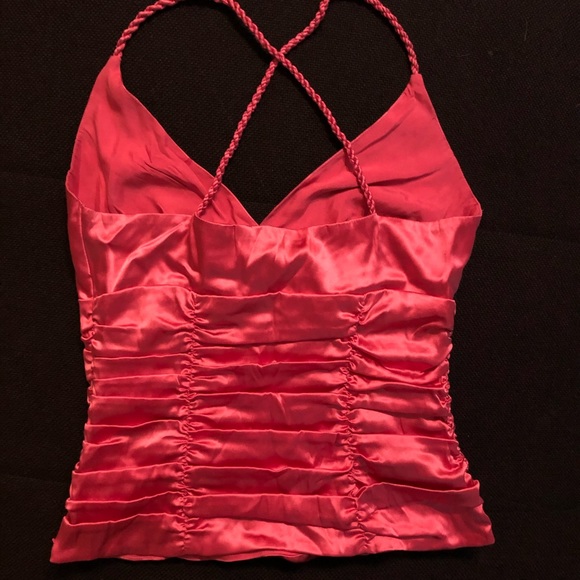 Bebe satin ruche cross back top - Picture 2 of 5